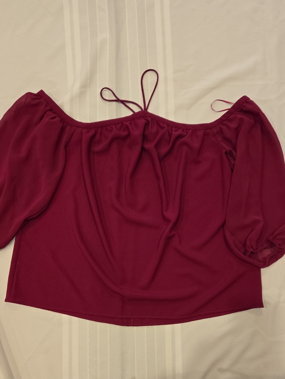 1. State Off-Shoulder Blouse in Deep Plum